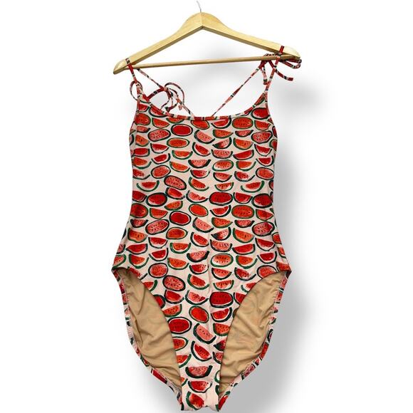 J.Crew Watermelon Print One-Piece Swimsuit Women's M Red Pink - Picture 2 of 12